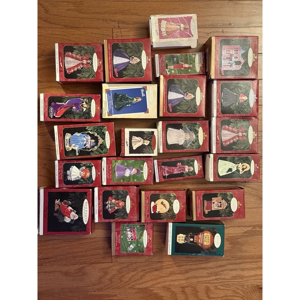 Lot 23 Hallmark Keepsake Barbie Disney Ornaments Collector Series 1990s 2000s